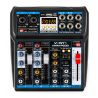 MIXER AUDIO PROFESSIONALE BLUETOOTH 4 CANALI USB DISPLAY CON EFFETTI DSP DJ KARAOKE