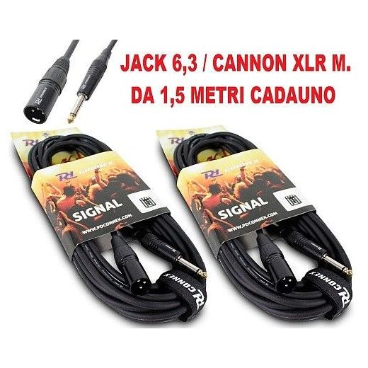 COPPIA CAVI JACK 6,3 MONO + CANNON XLR M. casse-mixer ART. CP176632 - 1