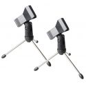 2 PZ ASTA MICROFONICA DA TAVOLO SUPPORTO METALLO 2 PORTA MICROFONO + 2 CLIP