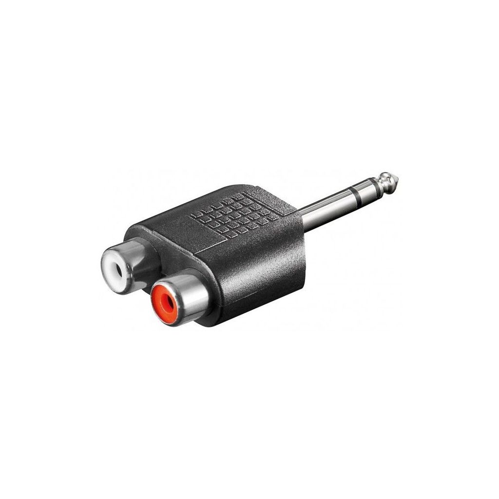 ADATTATORE CONNETTORE AUDIO SPINA JACK 6,3 MM STEREO + 2 PRESE RCA - 1 ADATTATORE CONNETTORE AUDIO SPINA JACK 6,3 MM STEREO + 2 PRESE RCA - 1