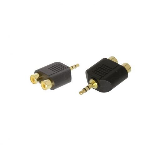 Adattatore audio, Dritto, Spina da 3,5mm/2x zoccolo a innesto RCA