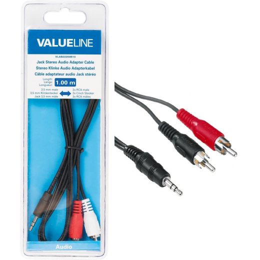 CAVO RCA JACK 3,5 MM 1 MT. IN BLISTER X COMPUTER CASSE AMPLIFICATE