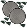 COPPIA GRIGLIA PROTEZIONE WOOFER ALTOPARLANTI 8" 21 CM RETINA CASSE ACUSTICHE