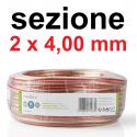 CAVO ALTOPARLANTI RAME PIATTINA SEZ. 2 X 4,00 mm 15 METRI ALTA QUALITA' x casse acustiche