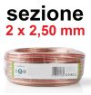 CAVO ALTOPARLANTI RAME PIATTINA SEZ. 2 X 2,50 mm 15 METRI ALTA QUALITA' x casse acustiche o auto