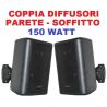 COPPIA DIFFUSORI DA PARETE CASSE MURO CON STAFFE 150W 75W X 2 nere - 3