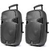 USATE | COPPIA CASSE AMPLIFICATE ATTIVE FULL RANGE KARAOKE BLUETOOTH DJ 1700W 2 X 15" ABS DIFFUSORI
