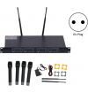 SET DA 4 MICROFONI WIRELESS UHF unica centralina PALMARE FREQ. DAI 600-644 MHz