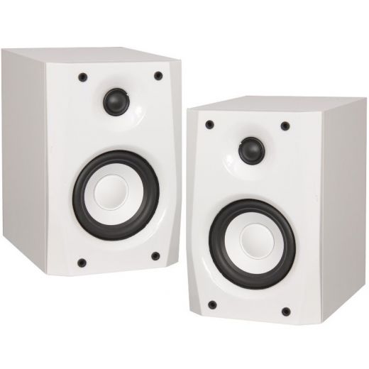 COPPIA CASSE ACUSTICHE BIANCHE DIFFUSORI STUDIO ALTOPARLANTI PASSIVI 30W X 2
