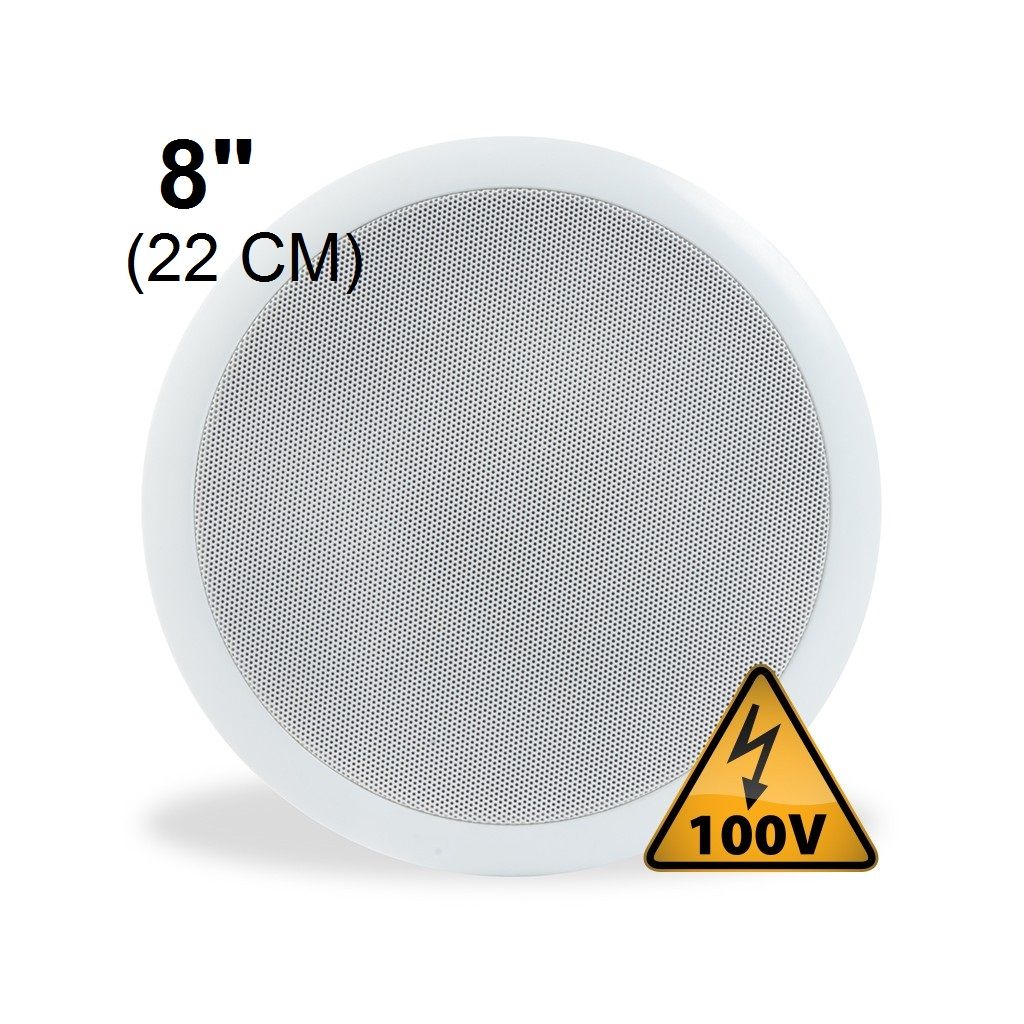 ALTOPARLANTE INCASSO 100V 8 Ohm BIANCO DIFFUSORE SOFFITTO PARETE 21 CM 8" 15W ALTOPARLANTE INCASSO 100V 8 Ohm BIANCO DIFFUSORE SOFFITTO PARETE 21 CM 8" 15W