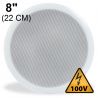 ALTOPARLANTE INCASSO 100V 8 Ohm BIANCO DIFFUSORE SOFFITTO PARETE 21 CM 8" 15W