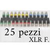 25 PEZZI CONNETTORE XLR FEMMINA 3 POLI A SALDARE MULTICOLOR pack da 25 pz.