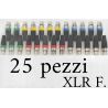 25 PEZZI CONNETTORE XLR FEMMINA 3 POLI A SALDARE MULTICOLOR pack da 25 pz.