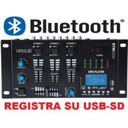 MIXER 3 CANALI CON BLUETOOTH + DISPLAY + USB/SD + FUNZIONE RECORDING MIX - 2