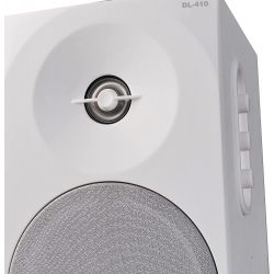 CASSE ACUSTICHE AMPLIFICATE MONITOR STUDIO BIANCHE 150W DIFFUSORI GAMING SCAFFALE