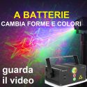 EFFETTO LUCE LASER MULTICOLORE cambia forme PORTATILE RICARICABILE A BATTERIE