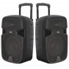 COPPIA CASSE AMPLIFICATE ATTIVE 900W 10" BLUETOOTH RADIO USB TROLLEY karaoke - 4
