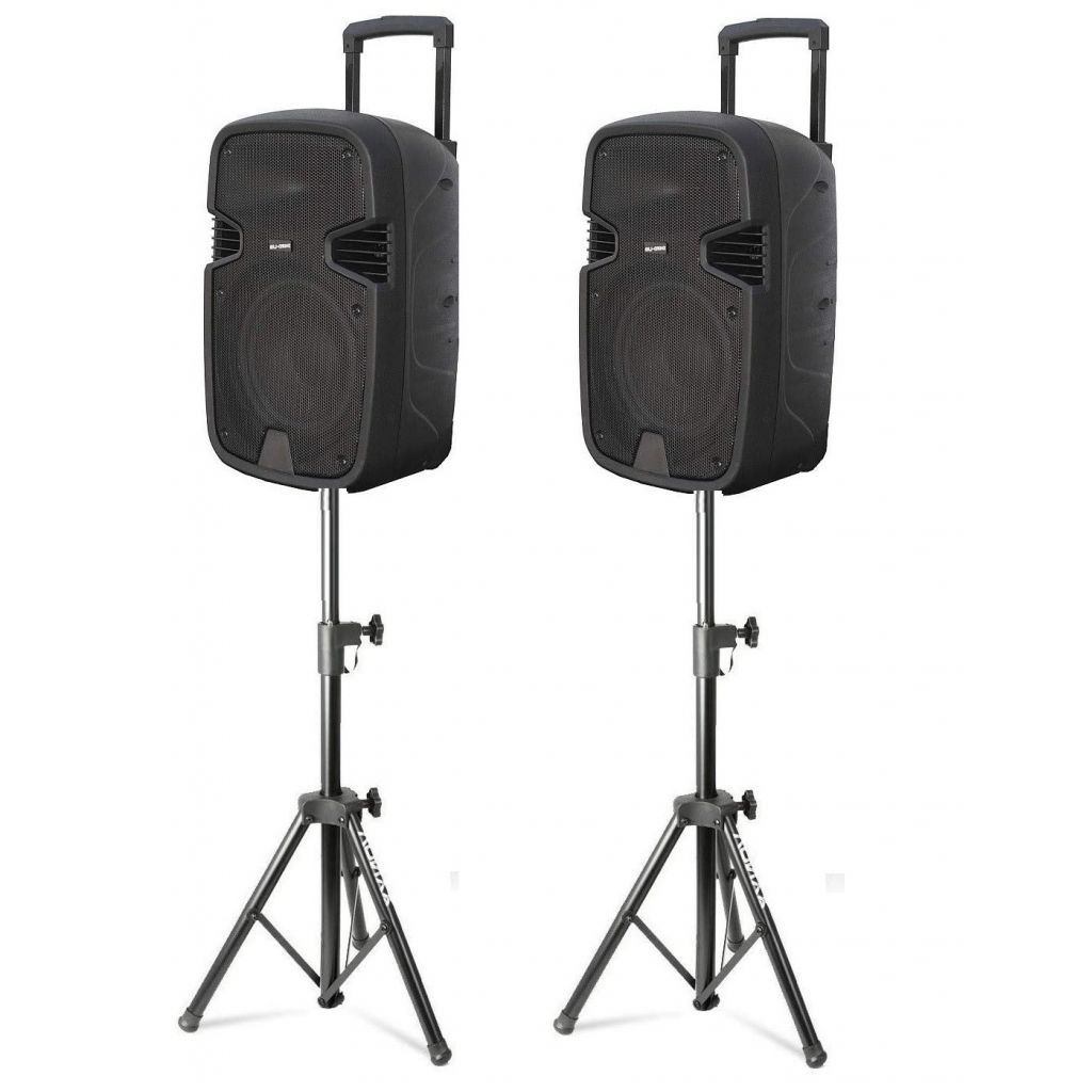 COPPIA CASSE ACUSTICHE AMPLIFICATE ATTIVE 900W 10" BLUETOOTH + 2 STATIVI 180 CM karaoke COPPIA CASSE ACUSTICHE AMPLIFICATE ATTIVE 900W 10" BLUETOOTH + 2 STATIVI 180 CM karaoke