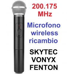 MICROFONO WIRELESS DI RICAMBIO 200.175 MHz PER MARCHI SKYTEC VONYX FENTON
