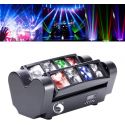 TESTA MOBILE RAGNO PROFESSIONALE DJ EFFETTO LUCE RGBW DMX -- 8x3W
