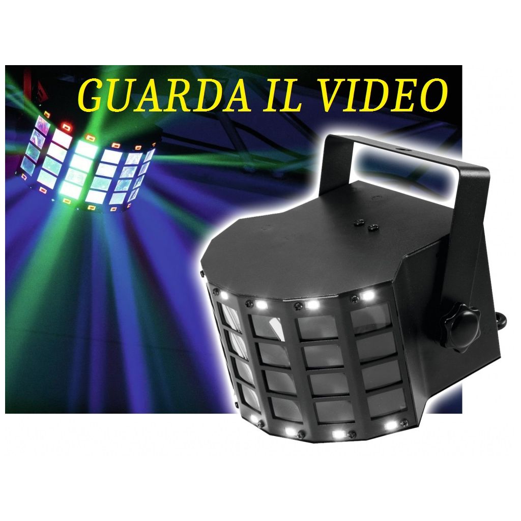 EFFETTO LUCE DJ LUCI PSICHEDELICHE LED RGB STROBO + DERBY all in one