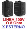 CASSE ACUSTICHE DA PARETE ALTOPARLANTI IBRIDE 100V 8 ohm ESTERNO IP54 -- NERE