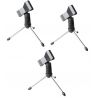 3 PZ. SUPPORTO MICROFONO DA TAVOLO BRACCIO METALLO PORTA MICROFONO + CLIP