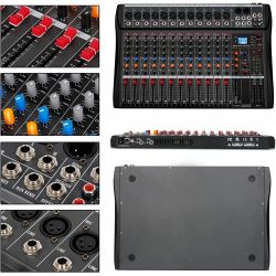 MIXER AUDIO STUDIO 12 CH. BLUETOOTH KARAOKE DJ STUDIO CON DISPLAY ANIMATO + USB