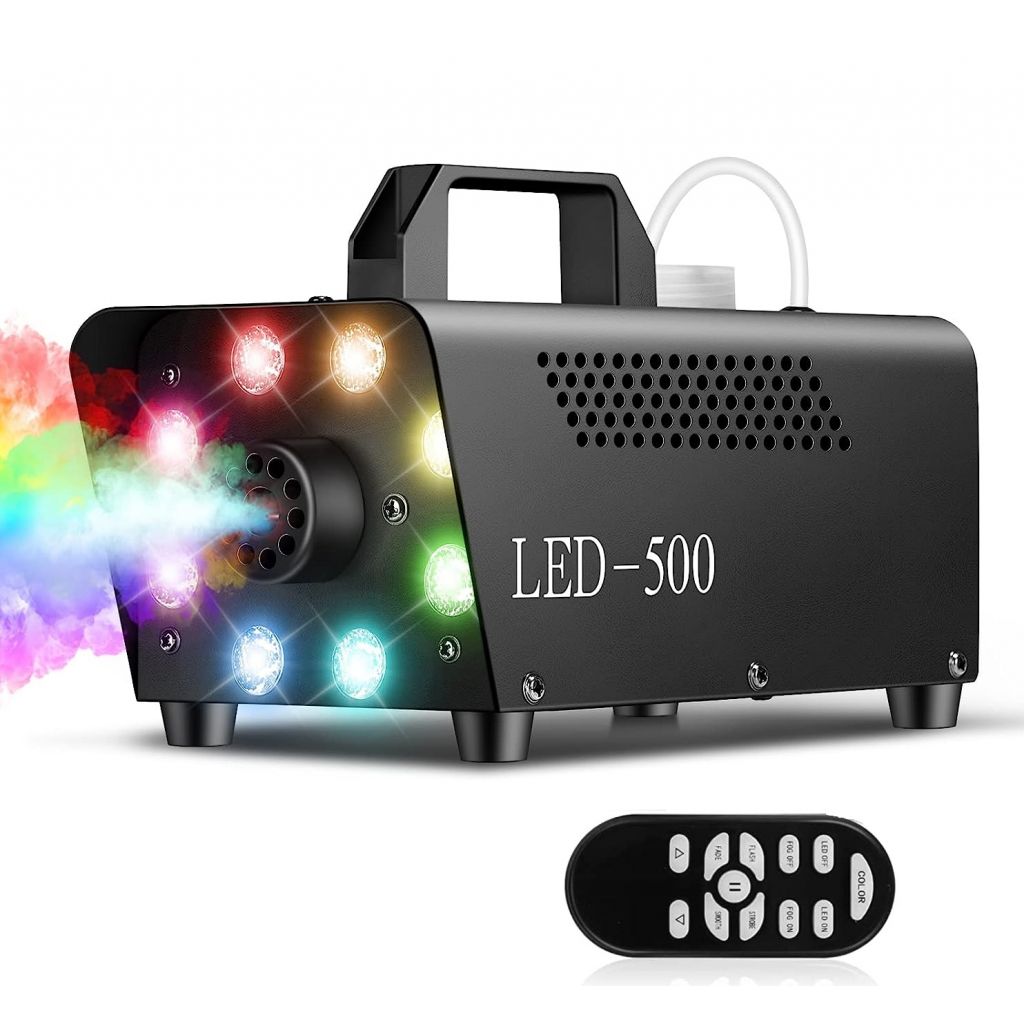 MACCHINE DEL FUMO WIRELESS DJ DISCOTECA EFFETTO LUCE LED 500W + TELECOMANDO