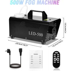 MACCHINE DEL FUMO WIRELESS DJ DISCOTECA EFFETTO LUCE LED 500W + TELECOMANDO