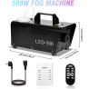 MACCHINE DEL FUMO WIRELESS DJ DISCOTECA EFFETTO LUCE LED 500W + TELECOMANDO