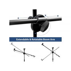ASTA MICROFONICA PROFESSIONALE 1,3 MT. GIRAFFA PAVIMENTO BRACCIO ORIENTABILE pro series