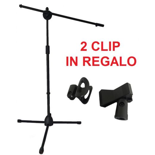 ASTA MICROFONICA PROFESSIONALE 1,3 MT. GIRAFFA PAVIMENTO BRACCIO ORIENTABILE pro series