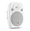 CASSA BLUETOOTH 1000W 15" BIANCA PORTATILE BATTERIE BT + 2 MICROFONI WIR.