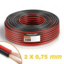 MATASSA CAVO AUDIO PIATTINA 2x0,75 mm BOBINA CCA rosso nero CASSE ALTOPARLANTI