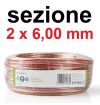 CAVO ALTOPARLANTI RAME PIATTINA SEZ. 2 X 6,00 mm 15 METRI ALTA QUALITA' x casse acustiche o auto