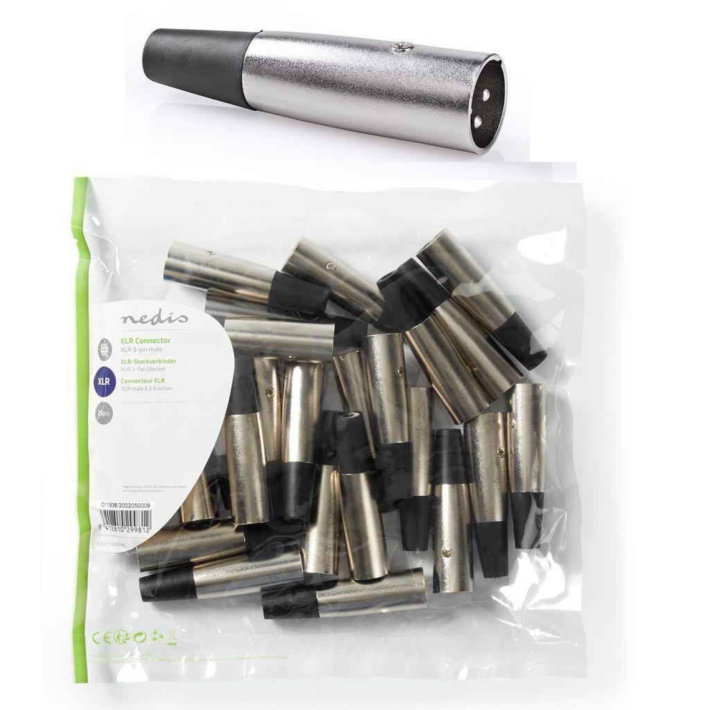 25 PZ. CONNETTORI ADATTATORI CANNON SPINA XLR 3 PIN M. MASCHIO x cavi audio 25 PZ. CONNETTORI ADATTATORI CANNON SPINA XLR 3 PIN M. MASCHIO x cavi audio