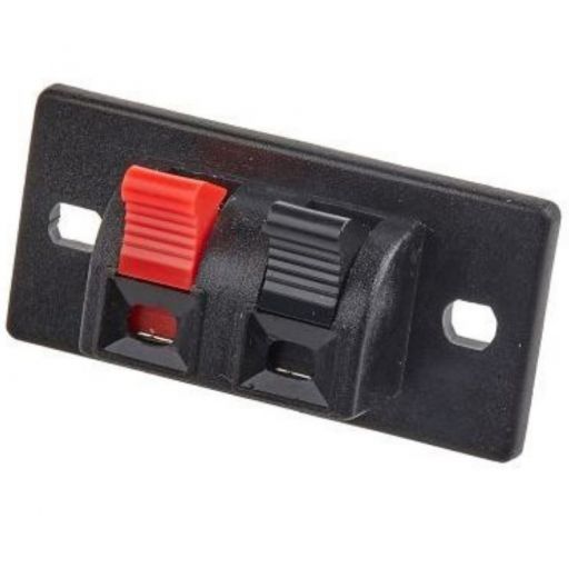 MORSETTIERA CASSE ACUSTICHE ALTOPARLANTI ROSSO NERO A MOLLA 52 X 24 mm