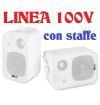 funzionanti -- difetti estetici | COPPIA DIFFUSORI PARETE MURO LINEA 100v CON STAFFE * VERSIONE BIANCA