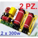 2 pezzi FILTRO CROSSOVER 3 VIE 4-8 Ohm 300W TAGLIO DI FREQUENZE AUTO CASSE ACUSTICHE