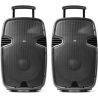 IMPIANTO AUDIO COMPLETO AMPLIFICATO 2 casse 15" + mixer attivo + 2 stativi e cavi