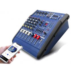 IMPIANTO AUDIO COMPLETO AMPLIFICATO 2 casse 15" + mixer attivo + 2 stativi e cavi
