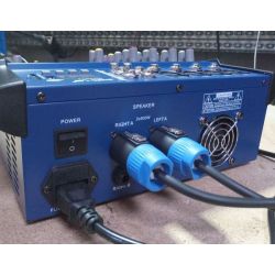 IMPIANTO AUDIO COMPLETO AMPLIFICATO 2 casse 15" + mixer attivo + 2 stativi e cavi