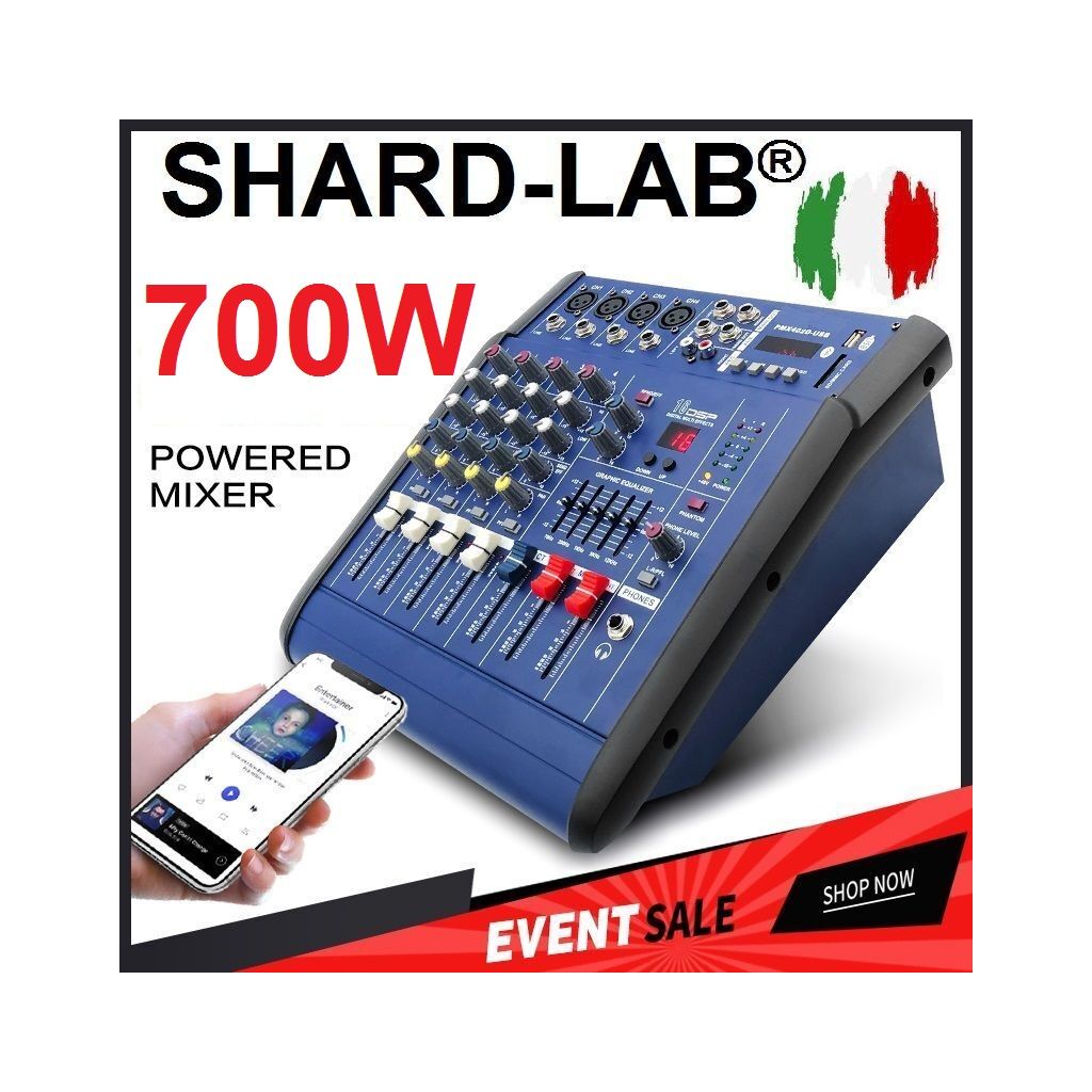 MIXER AMPLIFICATO DJ LIVE 700W BLUETOOTH 5 canali EFFETTI VOCE DSP + USB pianobar MIXER AMPLIFICATO DJ LIVE 700W BLUETOOTH 5 canali EFFETTI VOCE DSP + USB pianobar