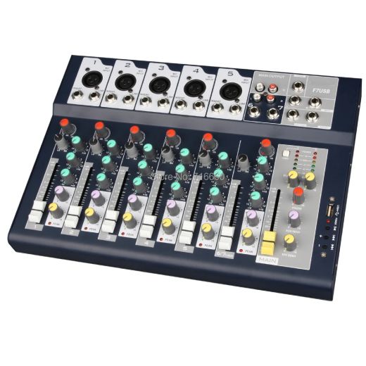 MIXER AUDIO BLUETOOTH DISPLAY PROFESSIONALE 7 CH ECHO-DELAY dj karaoke