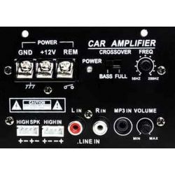 SUBWOOFER AUTO AMPLIFICATO 600W 10" SUB CAR IN MDF GRIGLIA + BASS REFLEX