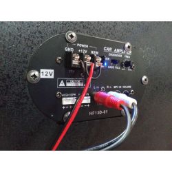 SUBWOOFER AMPLIFICATO 600W 10" SUB CAR IN MDF GRIGLIA + BASS REFLEX