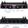 4 MICROFONI WIRELESS TAVOLO UHF MEETING SALE CONFERENZE RIUNIONI