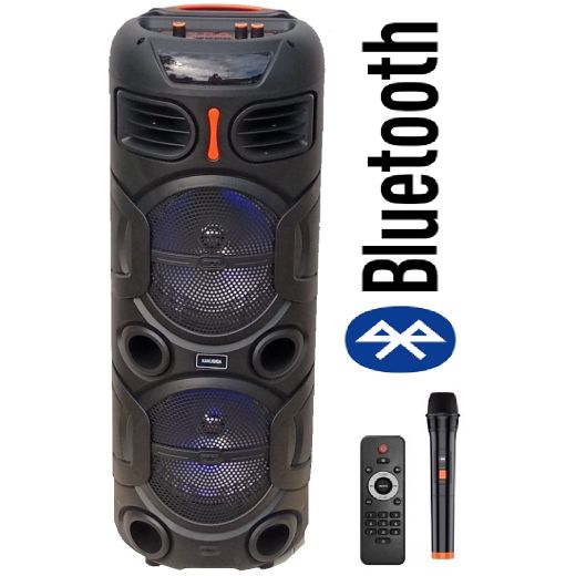CASSA BLUETOOTH ALTOPARLANTE RICARICABILE 2 X 8" CON MICROFONO WIRELESS