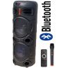 CASSA BLUETOOTH ALTOPARLANTE RICARICABILE 2 X 8" CON MICROFONO WIRELESS